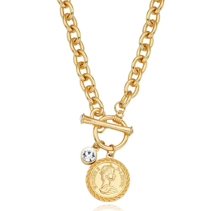 [Necklace] Coin Pendant Chain Necklace