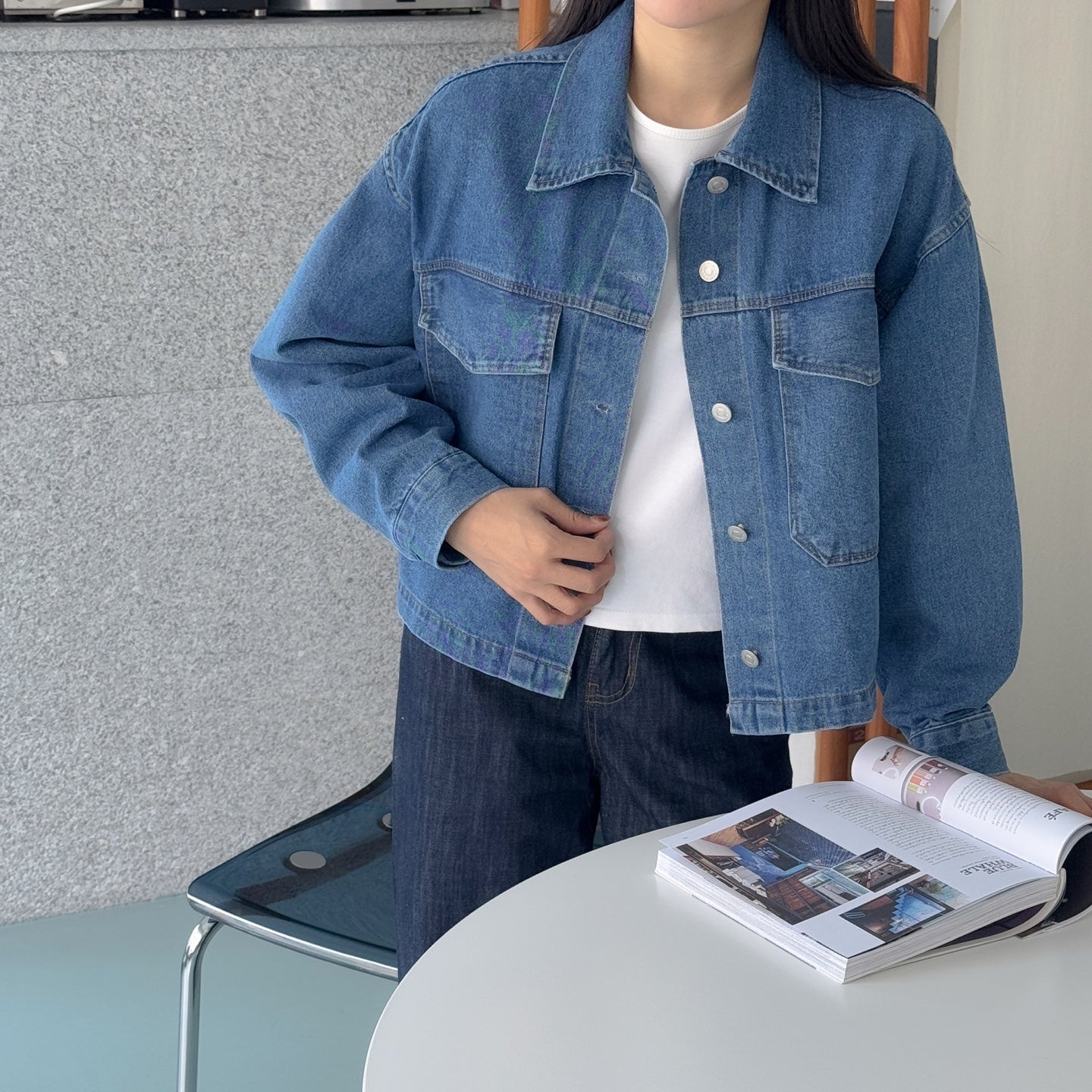 Cropped Classic Denim Jacket