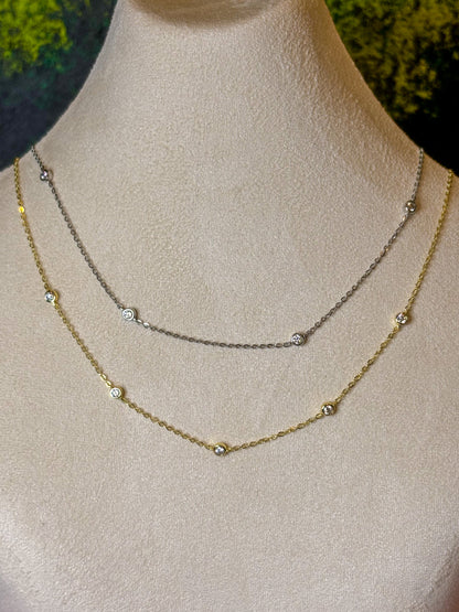 30% OFF-2.5mm Moissanite necklace (gold/white gold)