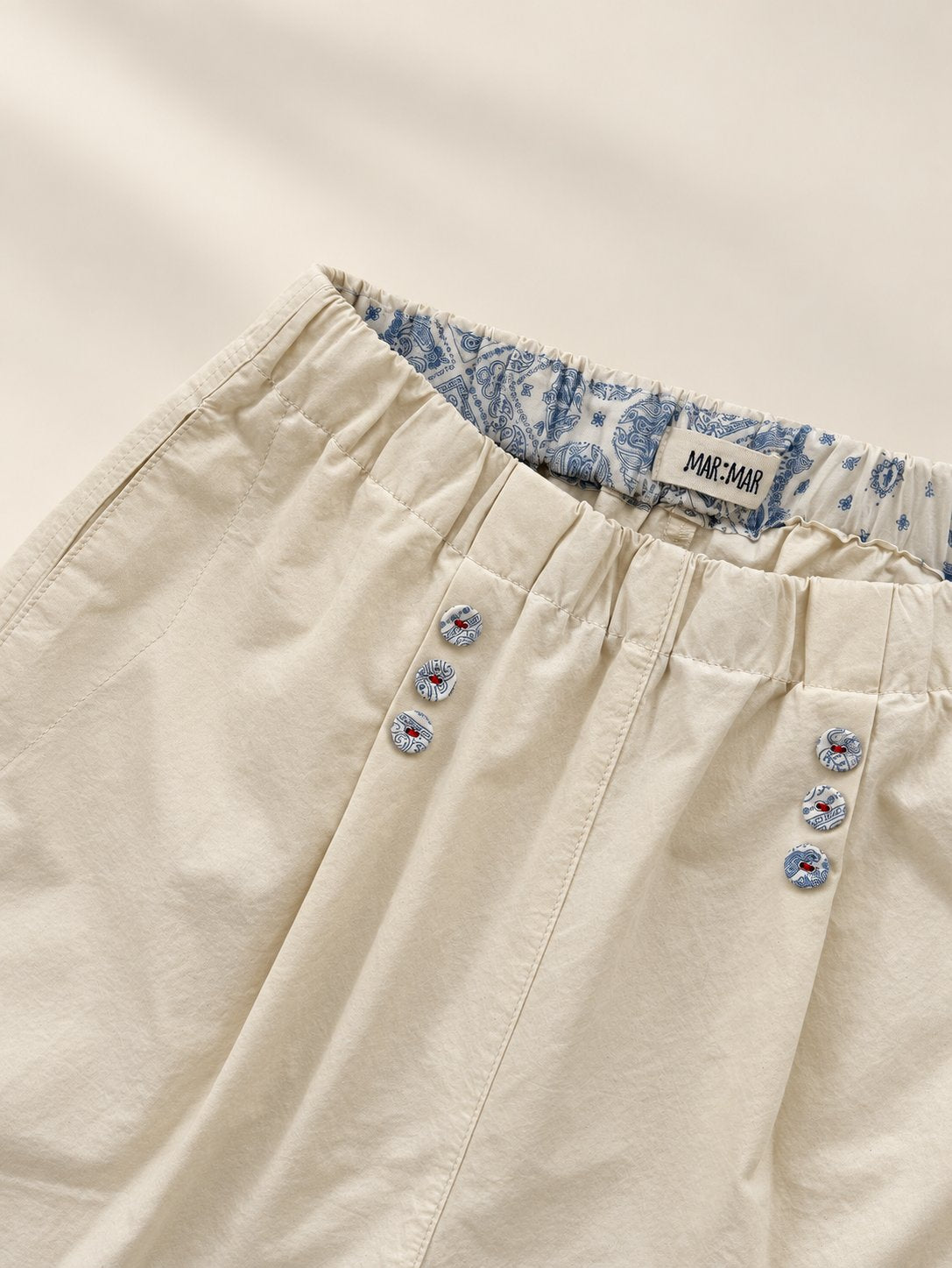 Button Front Cotton Pants — Cream · 원본 2 수정본