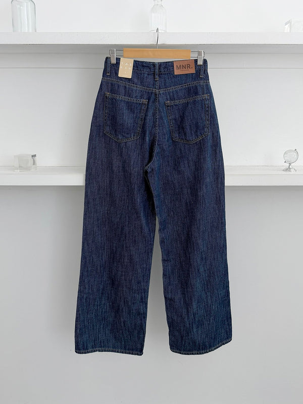 Deep Blue Linen Cotton Demim Pants