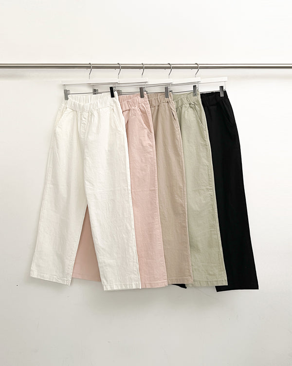 Wide Fit Linen Blend Pants
