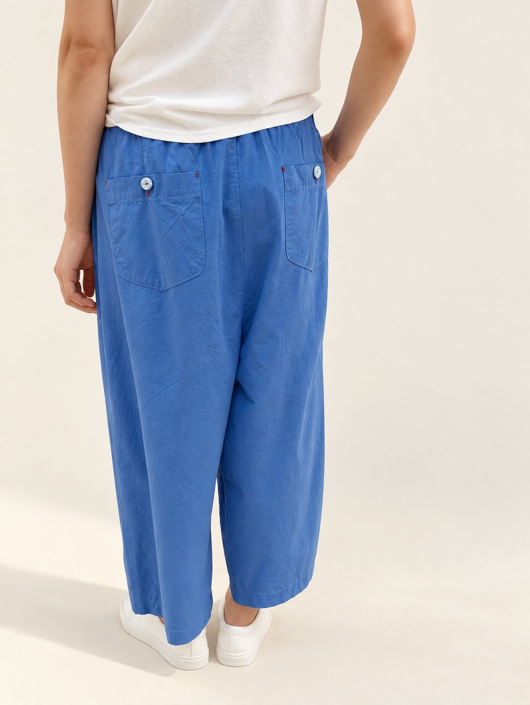 Button Front Cotton Pants — Blue · 원본 12 수정본