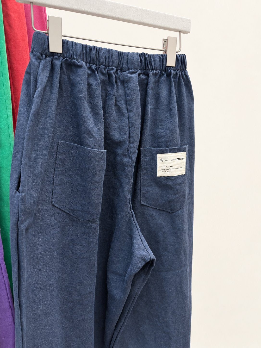 Coastal Linen Blended Wide Pants — Navy · 원본 2 수정본