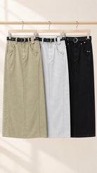 Straight Fit Cotton Skirt — 원본 색상 · 원본 4 수정본