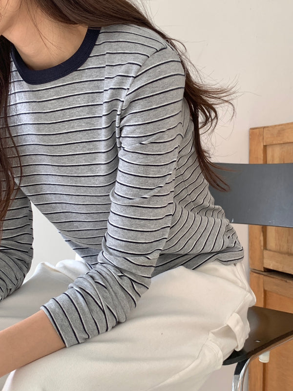 Minimal Stripe Long Sleeve T-Shirt