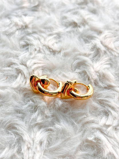 Golden Heart Dangler Earrings