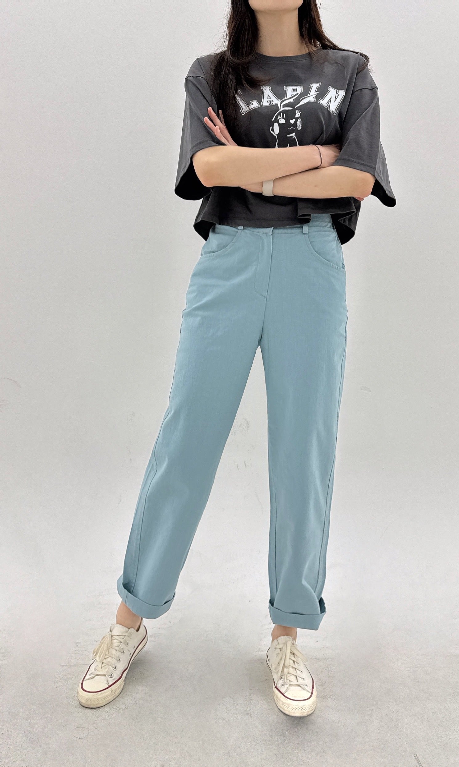 【BAON】Theming Summer Span Banding Slacks Summer Daily Cotton Back Banding Pants | Semi Baggy Stretch