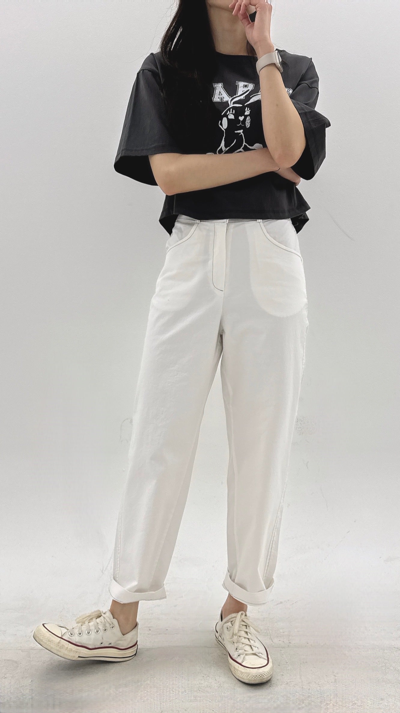 【BAON】Theming Summer Span Banding Slacks Summer Daily Cotton Back Banding Pants | Semi Baggy Stretch