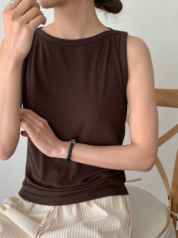 Ribbed Sleeveless Top
