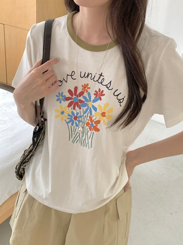 Vintage Floral Ringer T-Shirt