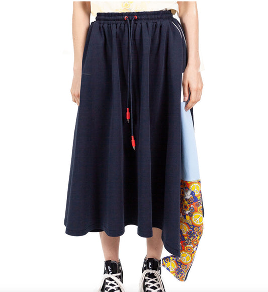 Asymmetrical Knit Skirt Long