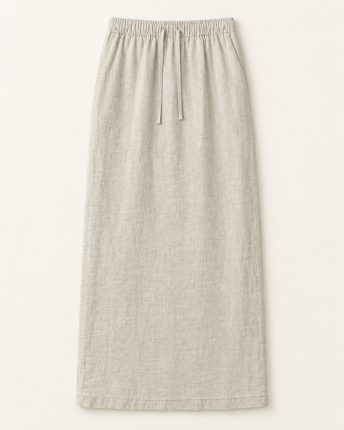 Straight fit Linen Banding Skirt — Beige — product view