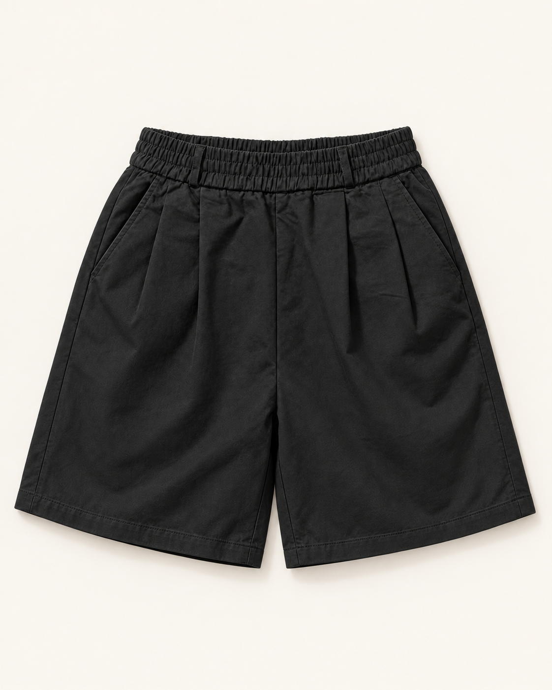 Basic Cotton Banding Pocket Shorts — Black — product view