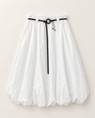 Balloon Belt Skirt — White — product view