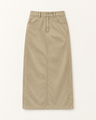 Straight Fit Cotton Skirt — Beige — product view