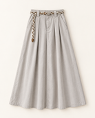 Soft A-Line Maxi Skirt — Light Gray — product view