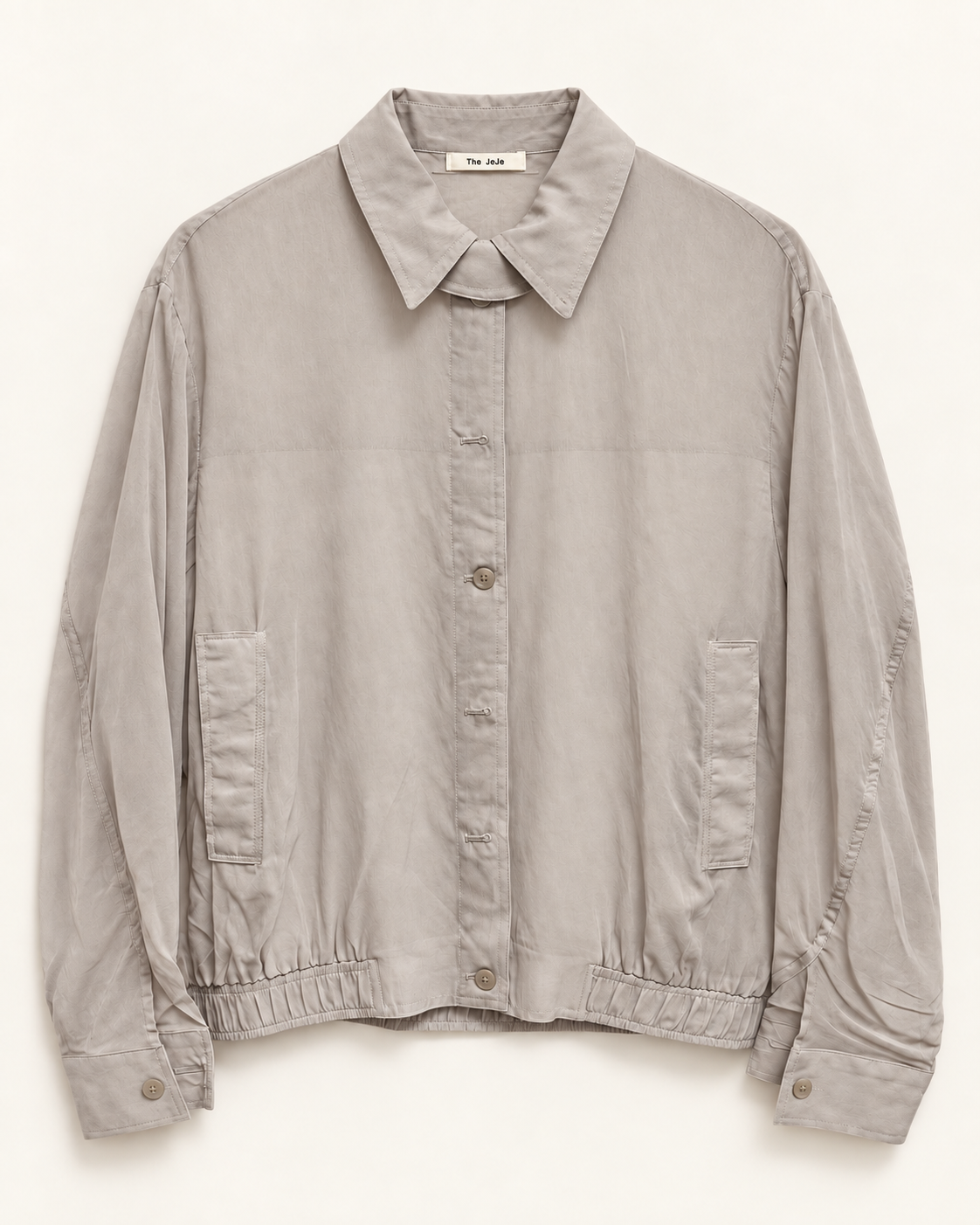 Casual Rayon blend Windbreaker — Light grey — product view