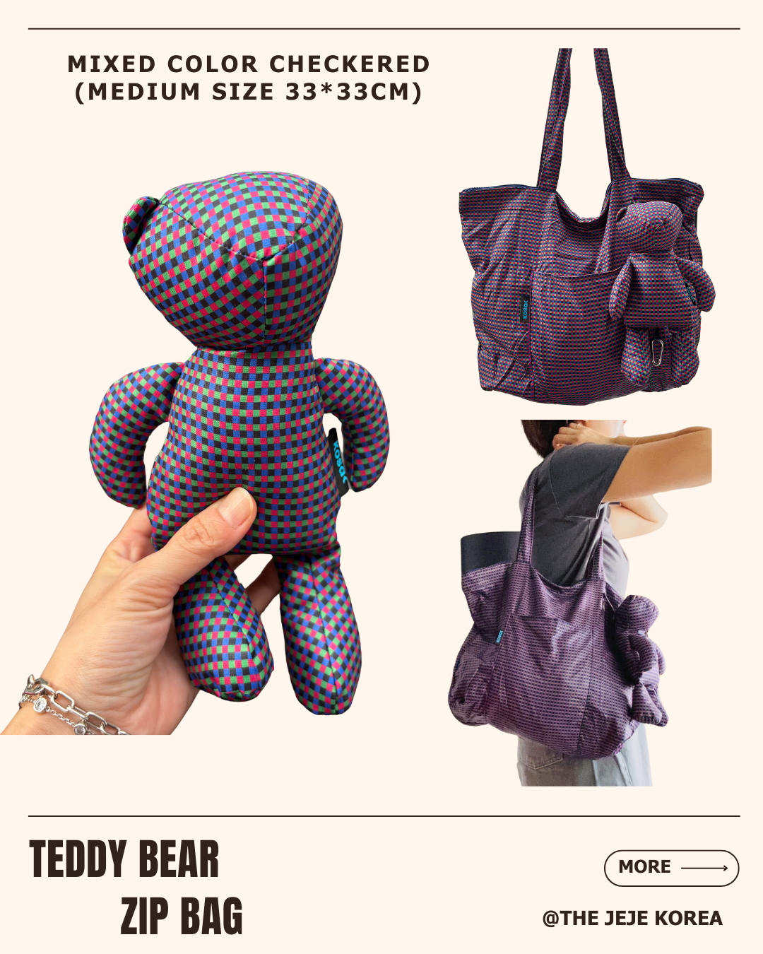 Teddy Bear Zip Bag