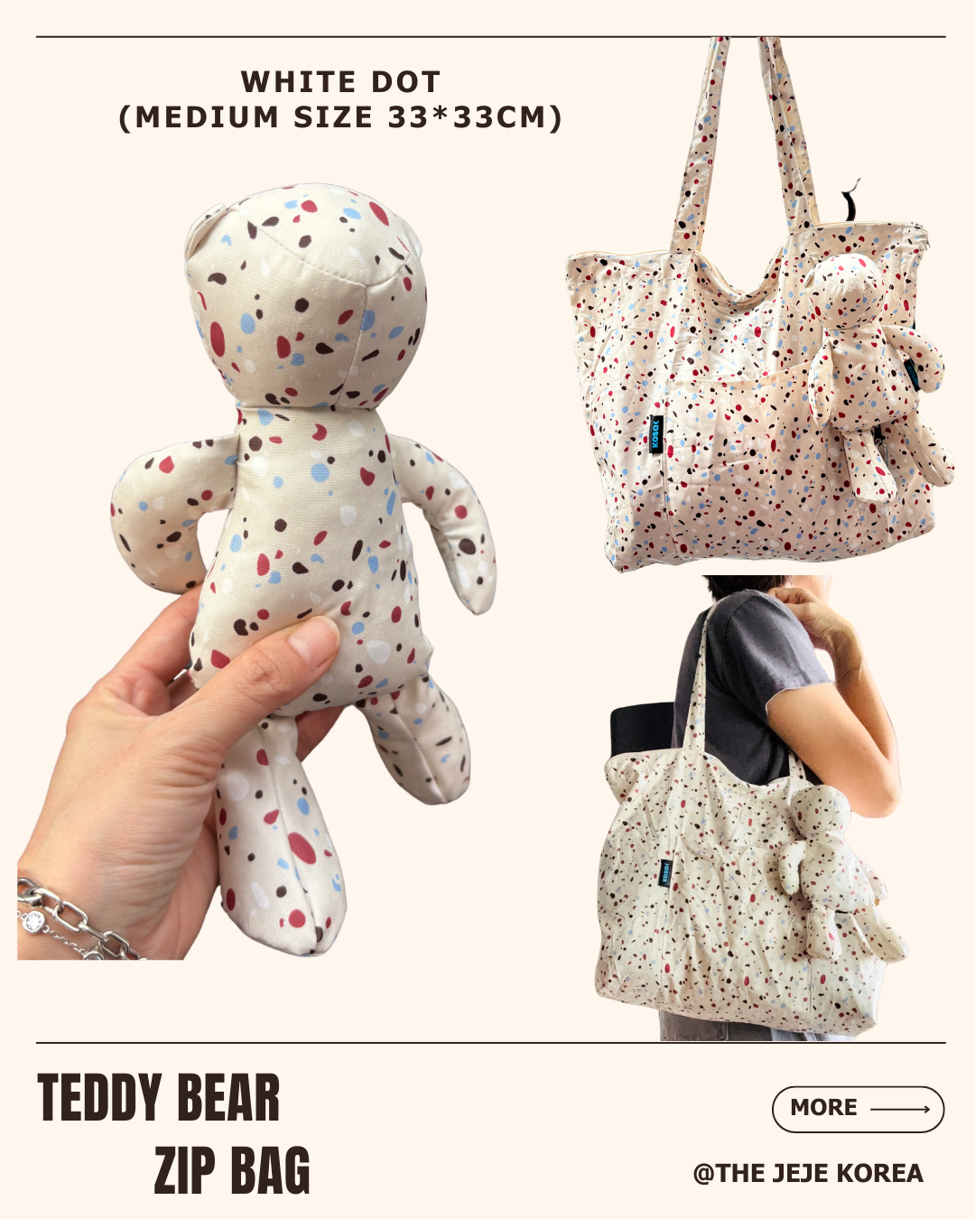 Teddy Bear Zip Bag