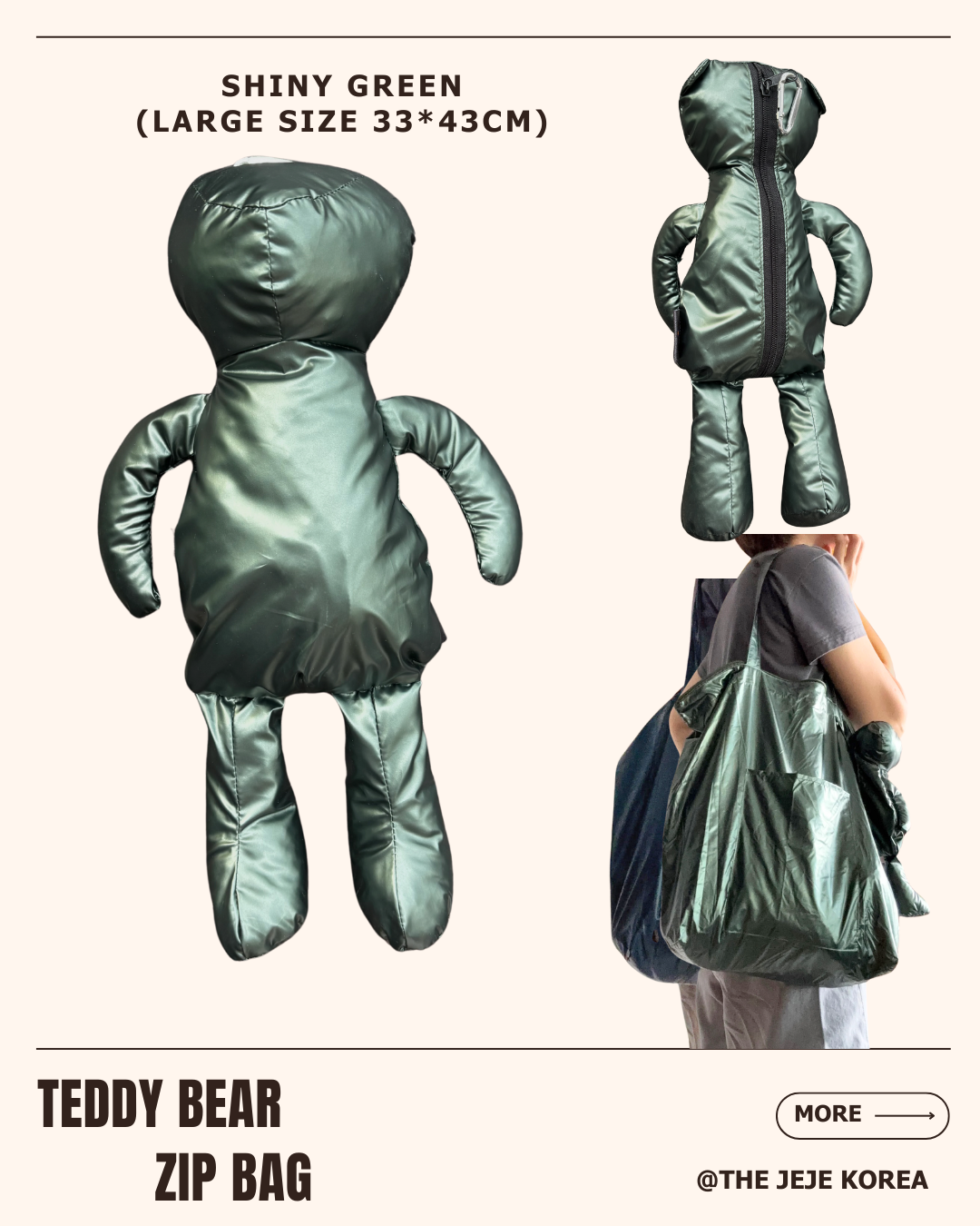 Teddy Bear Zip Bag