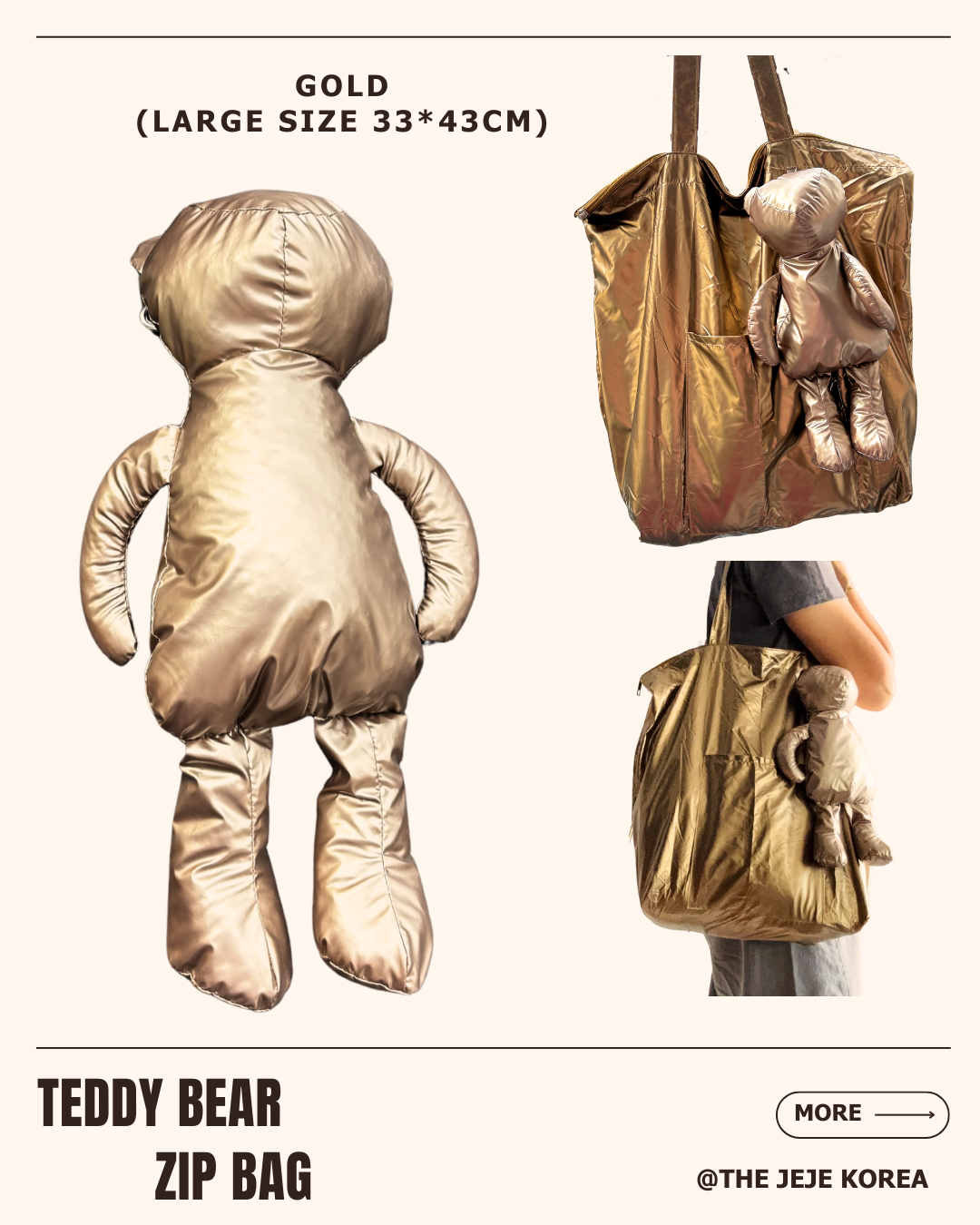 Teddy Bear Zip Bag
