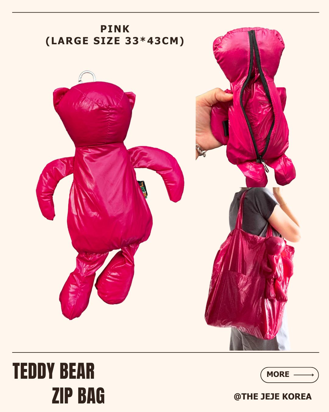 Teddy Bear Zip Bag