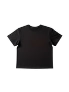 The JeJe Korea fashion&lifestyle의 블랙 컬러 100% 면 소재 베이직 핏 크롭 반팔 티셔츠