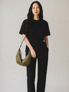 The JeJe Korea fashion&lifestyle 올리브 그린 램스킨 미니 크루아상 백
